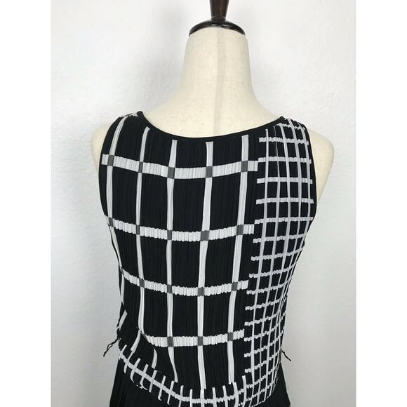 Michael Michael Kors Plaid Pleated Midi Tank Dress Lined FLAWS - Picture 7 of 12